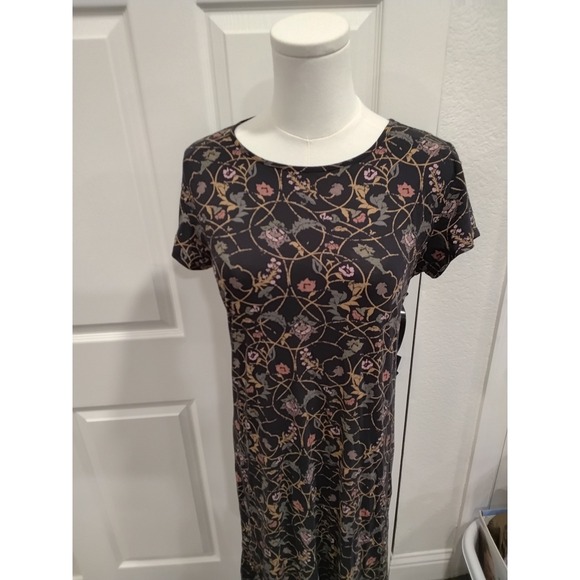 Peruvian Connection Floral Maxi Dress Size Medium Black Pink Yellow Elegant - Picture 2 of 5